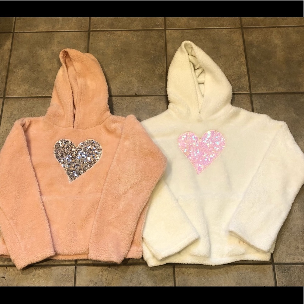 DKNY Sequin Heart Sherpa Pullover Hoody Bundle